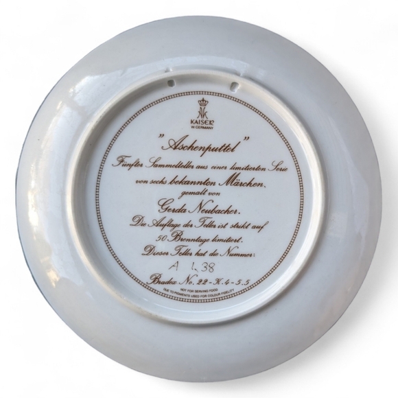 Kaiser W.Germany Cinderella "Aschenputtel" by Gerda Neubacher Collectors Plate - Picture 5 of 6